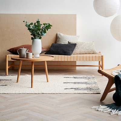 Södahl Lodge leather pude 60x60 cm tobacco/sort