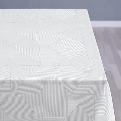 Södahl damask dug complex 140x220 cm optisk hvid