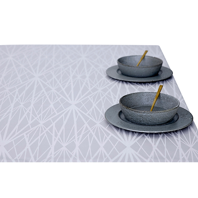 Södahl damask dug Diamond grid 140x180 cm lys grå