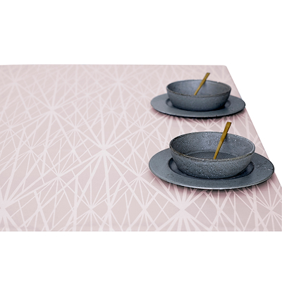 Södahl damask dug diamond grid 140x320 cm lys rosa