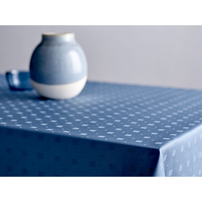 Södahl damask dug Squares 140x180 cm china blue