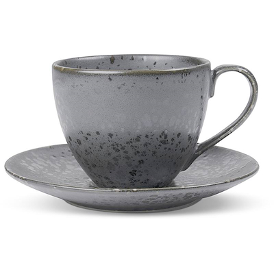 Bitz cappuccinokop med underkop grå 24 cl