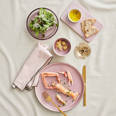 Bitz skål grå/pink