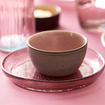 Bitz skål lyserød/grå 12 cm