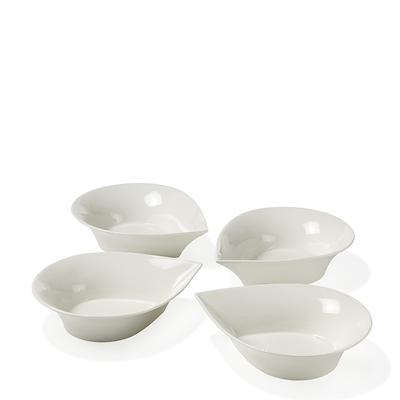 Blomsterbergs dråbeskålesæt porcelæn hvid 4 stk.