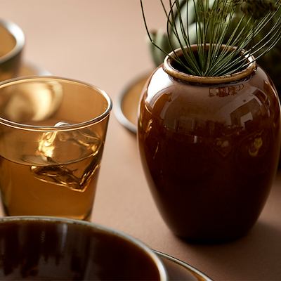 Bitz vase stentøj amber 12,5 cm
