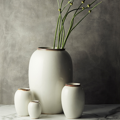 Bitz vase stentøj creme 20 cm