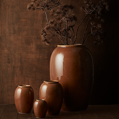 Bitz vase stentøj amber 20 cm