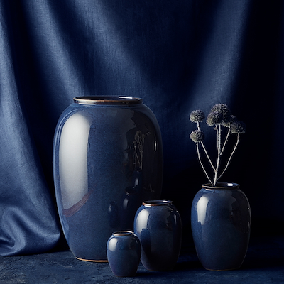 Bitz vase stentøj blå 25 cm