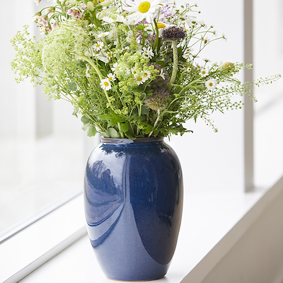 Bitz vase stentøj blå 25 cm