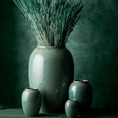 Bitz vase stentøj grøn 25 cm