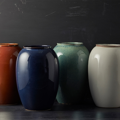 Bitz vase stentøj amber 25 cm