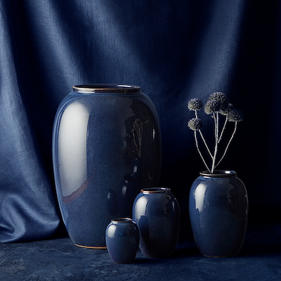 Bitz vase stentøj blå 50 cm