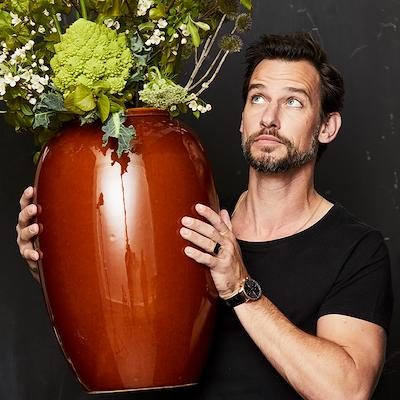 Bitz vase stentøj amber 50 cm