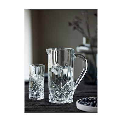 Lyngby Glas Melodia kande 1,2 liter med 6 glas 36 cl