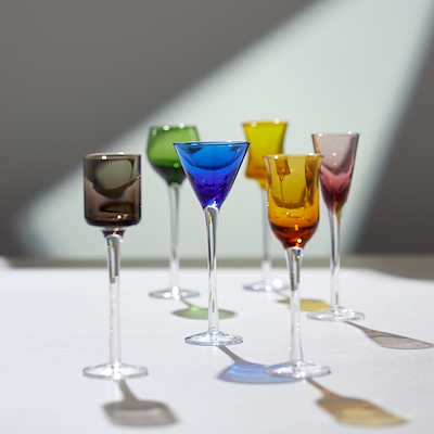 Lyngby glas snapseglas multifarvet 4 cl 6 stk.