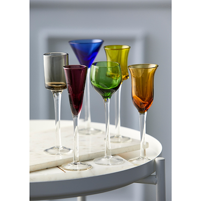 Lyngby glas snapseglas multifarvet 4 cl 6 stk.