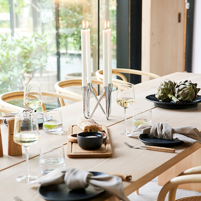 Morsø Roots 4-armet lysestage krom