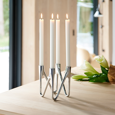 Morsø Roots 4-armet lysestage krom