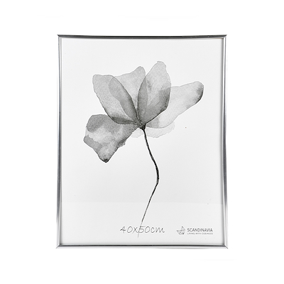 Still sølv fotoramme med smal ramme 40x50 cm 