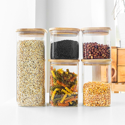 Olsen Home opbevaringsbøtter med bambus låg 5 stk