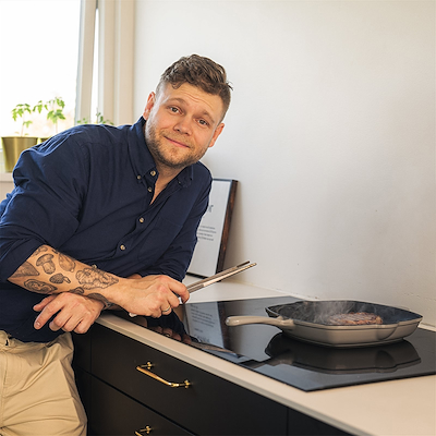 Casper Sobczyk emaljeret støbejern grillpande Ø 28 cm