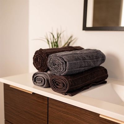 Olsen Home bambus håndklæder mørkegrå 70x140/50x70 cm 4 stk.