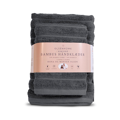Olsen Home bambus håndklæder mørkegrå 70x140/50x70 cm 4 stk.