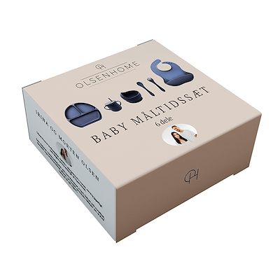 Olsen Home silikone baby måltidssæt gråblå 6 stk