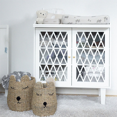 Olsen Home bamse børnekurve natur 2 stk. Ø21x28 cm