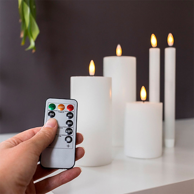 Olsen Home LED stearinlys hvid 5 stk. inklusiv fjernbetjening