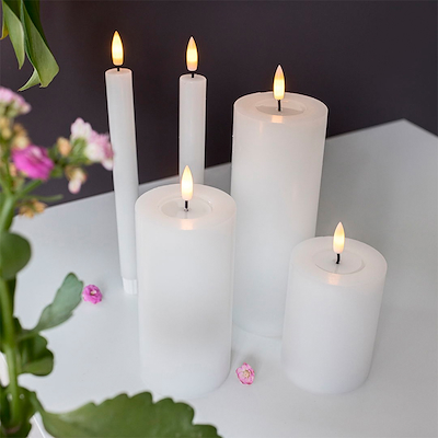 Olsen Home LED stearinlys hvid 5 stk. inklusiv fjernbetjening