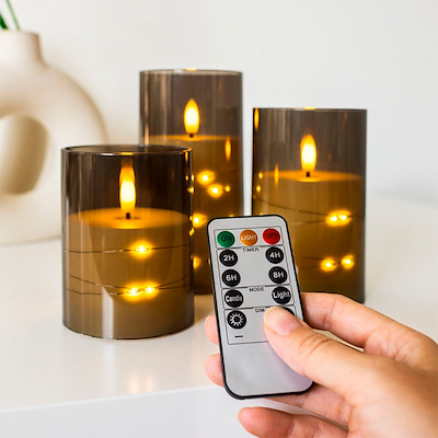 Olsen Home LED lys i glas 3 stk