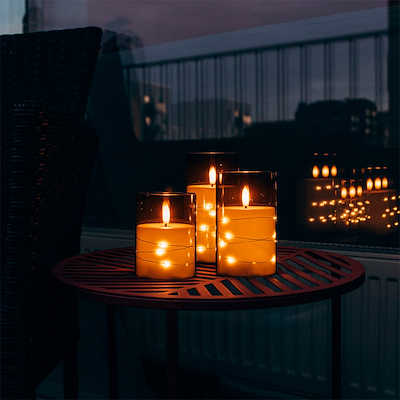 Olsen Home LED lys i glas 3 stk