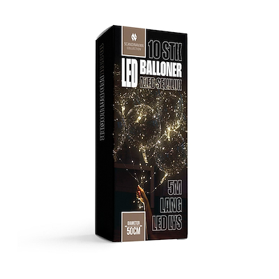LED balloner med selvluk - 10 pak