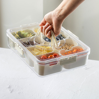 Opbevaringsboks råhvid 8-i-1