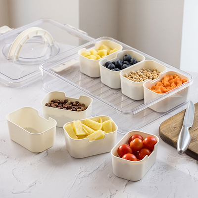 Opbevaringsboks råhvid 8-i-1