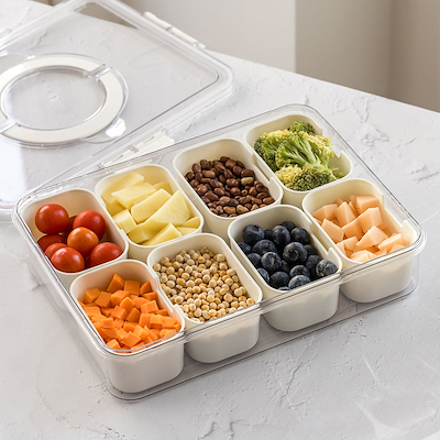 Opbevaringsboks råhvid 8-i-1