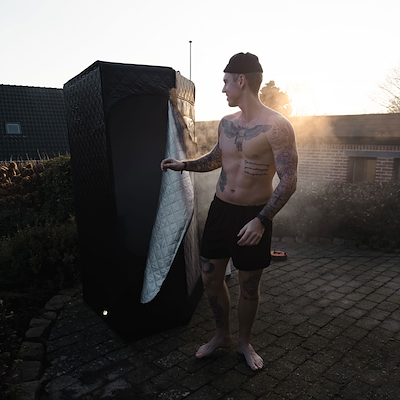 MassagePro dampsauna sort 90x90x180 cm