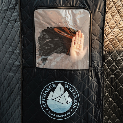 MassagePro dampsauna sort 90x90x180 cm