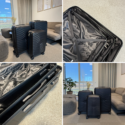 Scandinavian Collection kuffertsæt med 3 stk. sort