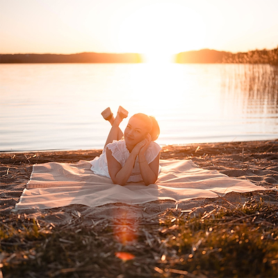 Sandfri strandmåtte 200x150 cm