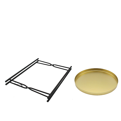 Bakkebord i guld Ø35 cm H47 cm