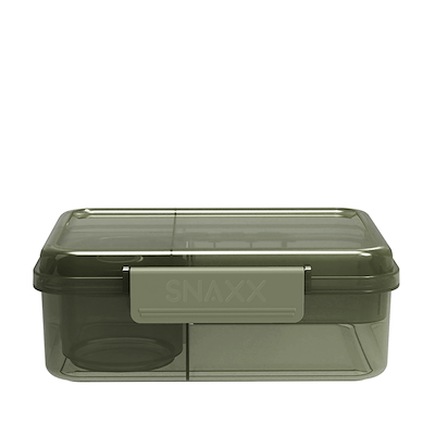 SNAXX madkasse med 3 rum 1,6 liter grøn