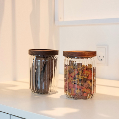 Sobczyk opbevaringsbøtter i glas med trælåg - 5 pak