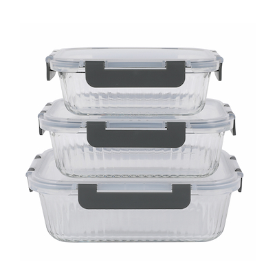 Sobcczyk opbevaringbokse i glas - 3 pak