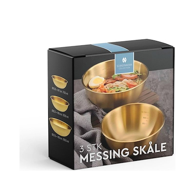 Scandinavian Collection messing skålsæt 3 stk.