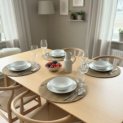Nordis dækkeserviet brun Ø 35 cm 4 stk.