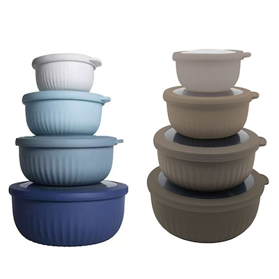 Scandinavian Collection Rillet skålesæt plast assorteret 4 stk