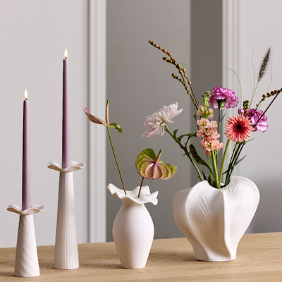 Nordis Fluid Twist vase hvid porcelæn H 25,8 cm